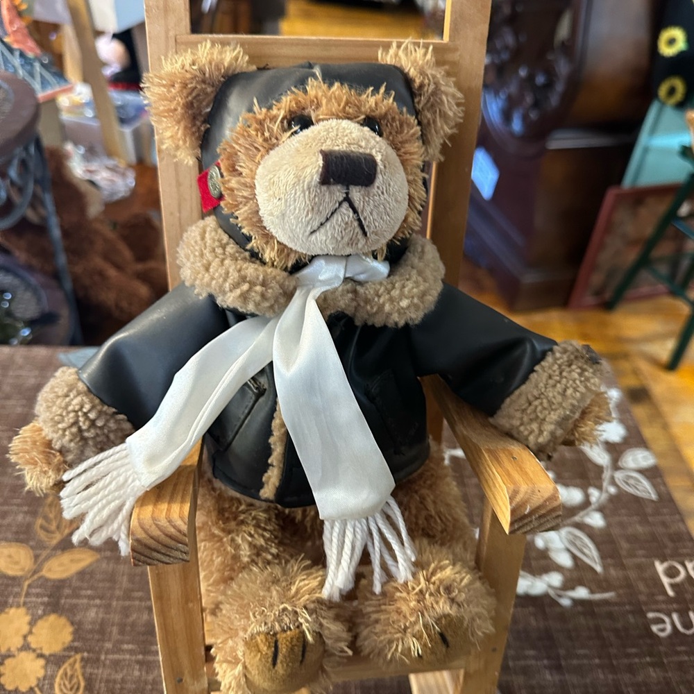 Heirloom Aviator Teddy Bear “Ralph” Brass Button Bears| Vintage Flight Jacket